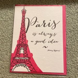 “Paris is always a good idea” papyrus Eiffel tower blank card